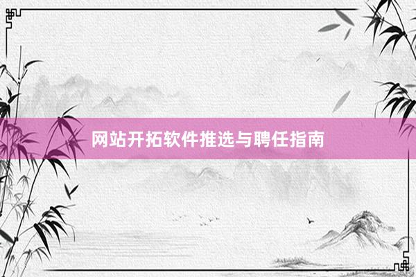 网站开拓软件推选与聘任指南