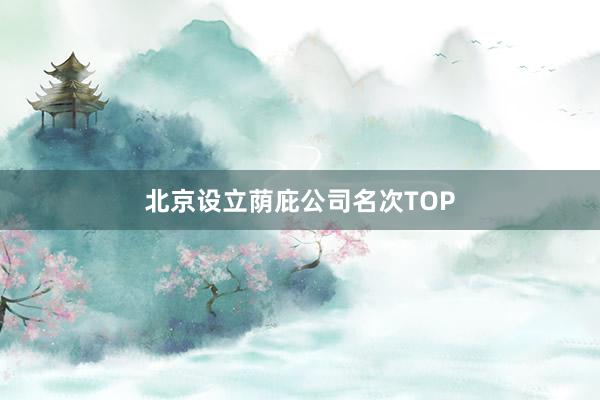 北京设立荫庇公司名次TOP